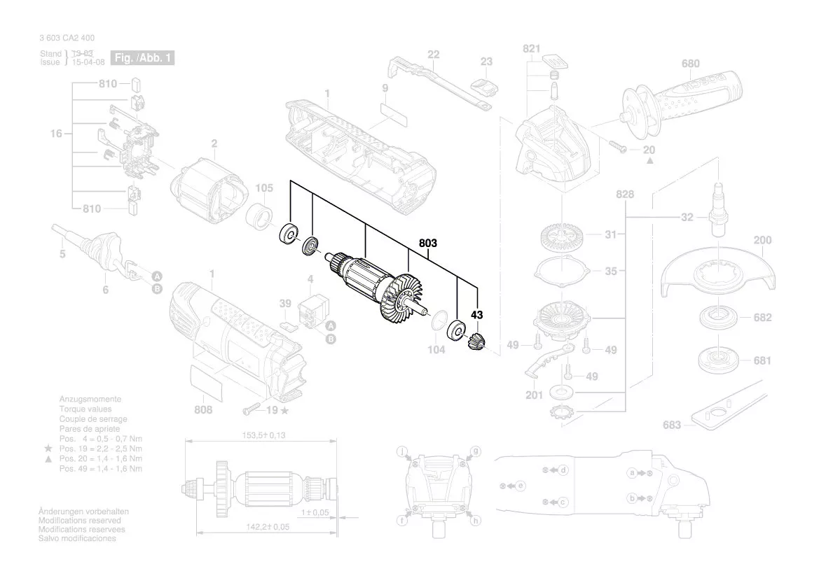 Induit BOSCH réf. 2 609 005 827